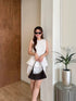 Summer Women Elegant Sleeves Peplum Vest With Skirt Sets
